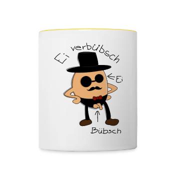 Hipster Lover Sexy Cool Valet en Saxe Cadeau - Mug contrasté - blanc/jaune - Devant