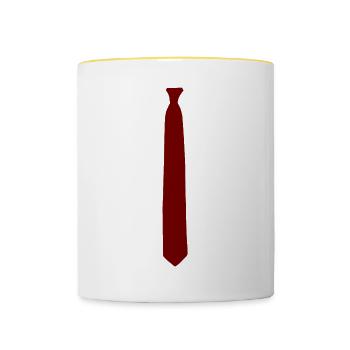 Krawatte - Tasse zweifarbig - Weiß/Gelb - Vorne
