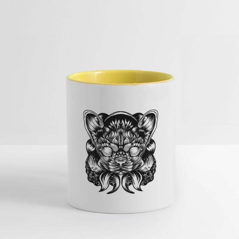 Katze oder Hund? Tasse zweifarbig