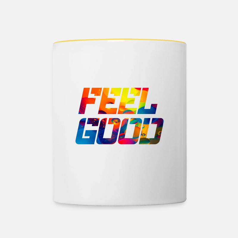 Feel Good - Contrasting Mug - white/yellow