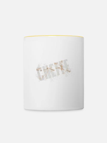 Cheffe - Tasse zweifarbig - Weiß/Gelb