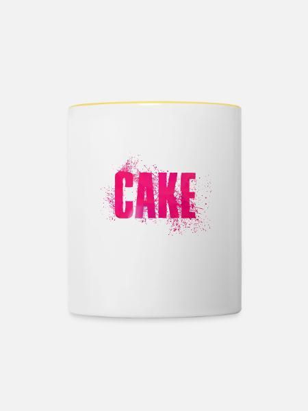 Cake - Tasse zweifarbig - Weiß/Gelb