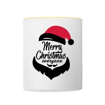 merry christmas everyone - Contrasting Mug - white/yellow - Front