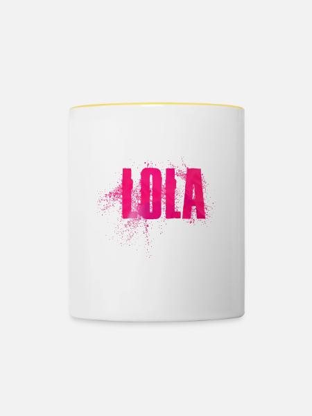 Lola - Tasse zweifarbig - Weiß/Gelb