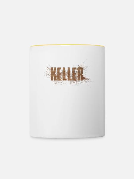 Keller - Tasse zweifarbig - Weiß/Gelb
