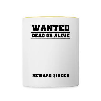 wanted selber gestalten - Tasse zweifarbig - Weiß/Gelb - Vorne