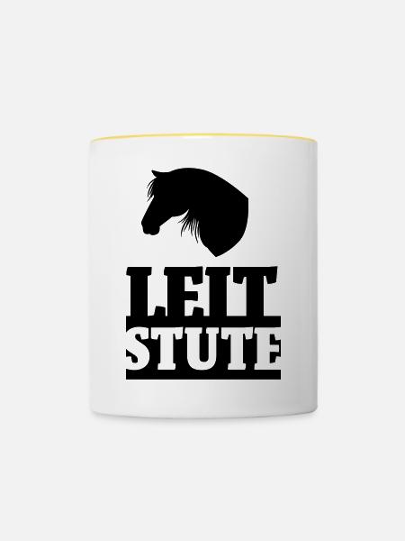 Leitstute - Tasse zweifarbig - Weiß/Gelb