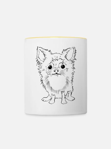 Chihuahua - Tasse zweifarbig - Weiß/Gelb