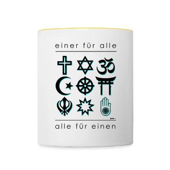 Religionen - Tasse zweifarbig - Weiß/Gelb - Vorne