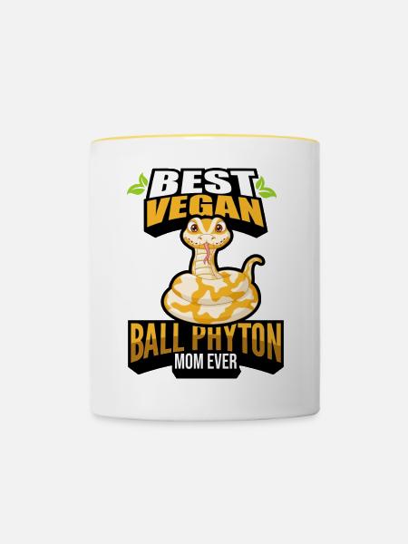Königspython - Tasse zweifarbig - Weiß/Gelb