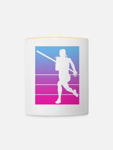 Stabhochspringen - Tasse zweifarbig - Weiß/Gelb