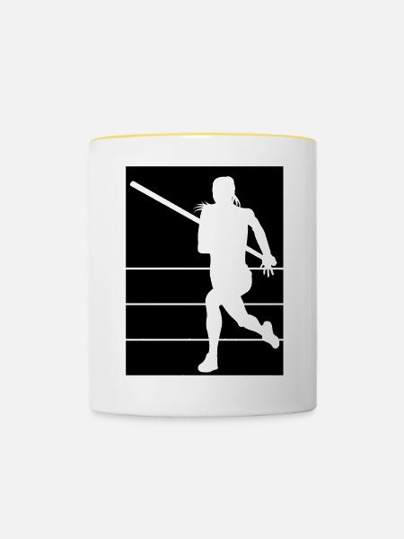 Stabhochspringer - Tasse zweifarbig - Weiß/Gelb
