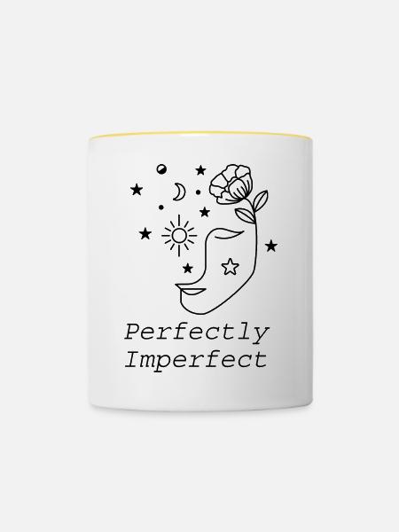 Perfectly imperfect - Tasse zweifarbig - Weiß/Gelb