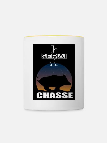 Ich werde jagen - Tasse zweifarbig - Weiß/Gelb