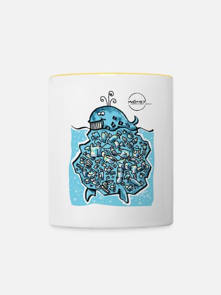 WhaleBerg von . Nemo - Tasse zweifarbig - Weiß/Gelb