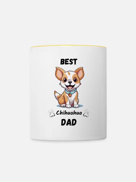 Best Chihuahua Dad - Tasse zweifarbig - Weiß/Gelb