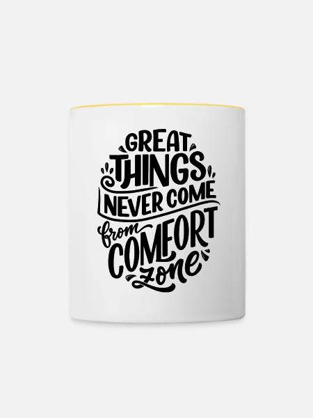 Great Things - Tasse zweifarbig - Weiß/Gelb