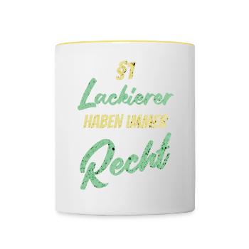 §1 Lackierer haben immer Recht - Tasse zweifarbig - Weiß/Gelb - Vorne