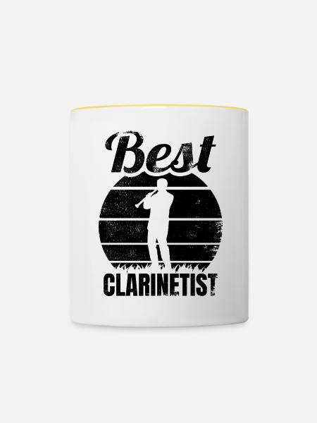 Klarinettist - Tasse zweifarbig - Weiß/Gelb