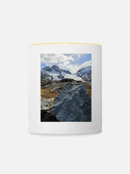 Gletscher des Heiligen Solin d'Arves - Tasse zweifarbig - Weiß/Gelb