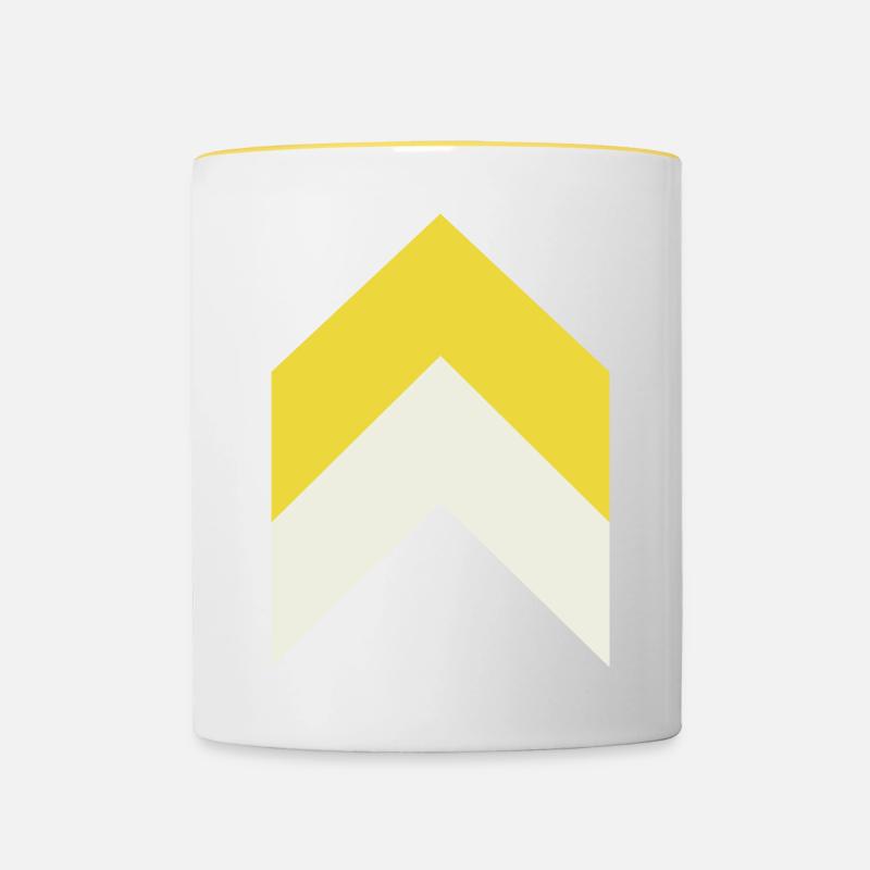 Chevron Gelb Creme Schwarz Muster - Tasse zweifarbig - Weiß/Gelb