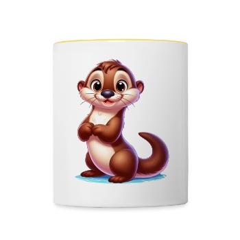 Otter - Contrasting Mug - white/yellow - Front