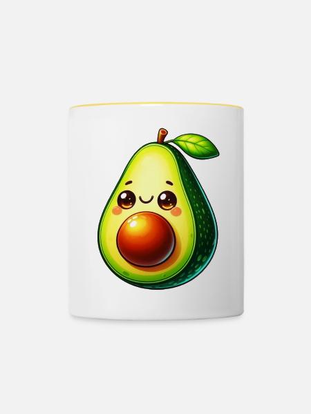Avocado - Tasse zweifarbig - Weiß/Gelb
