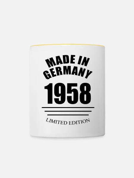 made in germany 1958 limited edition - Tasse zweifarbig - Weiß/Gelb