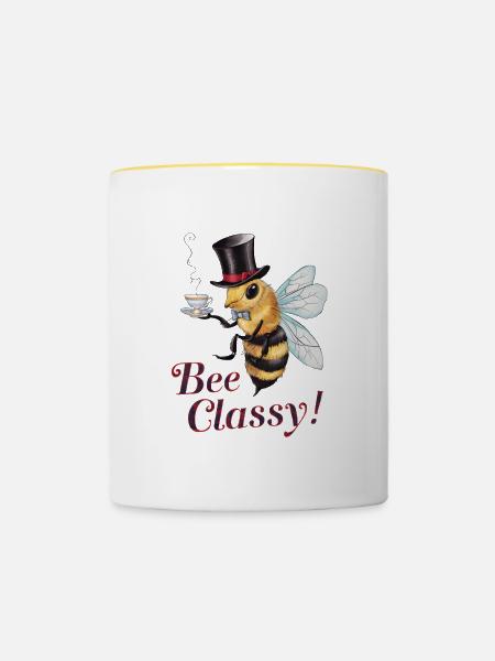 Bee Classy - Tasse zweifarbig - Weiß/Gelb