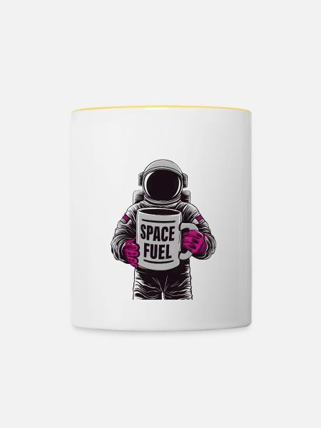 Space Fuel - Tasse zweifarbig - Weiß/Gelb
