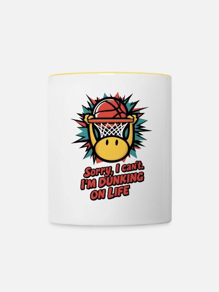 Dunking on Life - Tasse zweifarbig - Weiß/Gelb