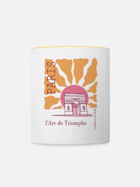 Frankreich arc de triomphe - Tasse zweifarbig - Weiß/Gelb
