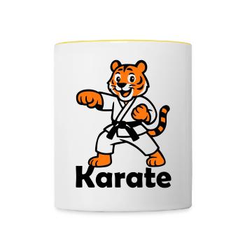 Karate Tiger - Contrasting Mug - white/yellow - Front