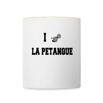 I love la petanque - Contrasting Mug - white/yellow - Front
