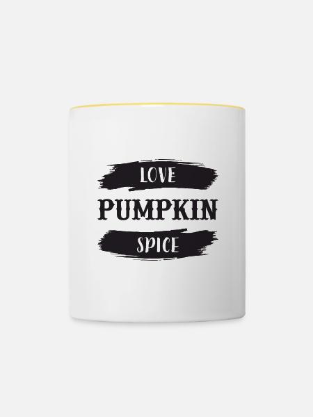 love pumpkin spice - Tasse zweifarbig - Weiß/Gelb