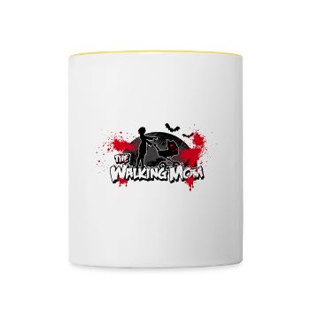 The walking Mom Halloween Zombie Mother Mama Baby - Contrasting Mug - white/yellow - Front