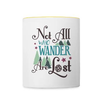 Camping Randonnée - Mug contrasté - blanc/jaune - Devant