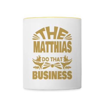 Matthias - Tasse zweifarbig - Weiß/Gelb - Vorne