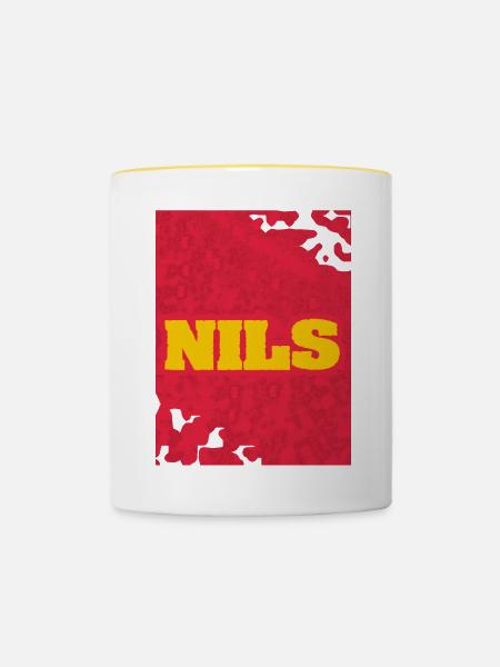 Nils - Tasse zweifarbig - Weiß/Gelb
