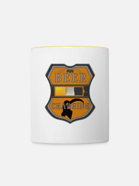 BEER CHARGING - Tasse zweifarbig - Weiß/Gelb