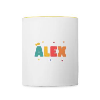 Alex! Customizable - Contrasting Mug - white/yellow - Front