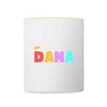 Dana! Personnalisable - Mug contrasté - blanc/jaune - Devant