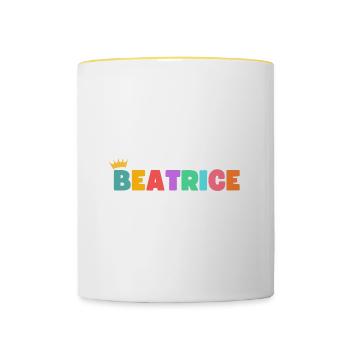 Beatrice! Personnalisable - Mug contrasté - blanc/jaune - Devant