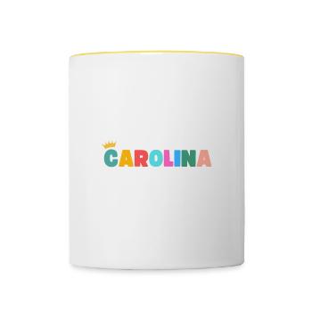 Carolina! Personalisierbar - Tasse zweifarbig - Weiß/Gelb - Vorne