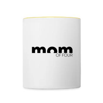 Maman de quatre mères Quadruple cadeau de fête des Mères - Mug contrasté - blanc/jaune - Devant