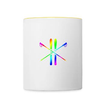 apres ski lehrerin- ski - Tasse zweifarbig - Weiß/Gelb - Vorne
