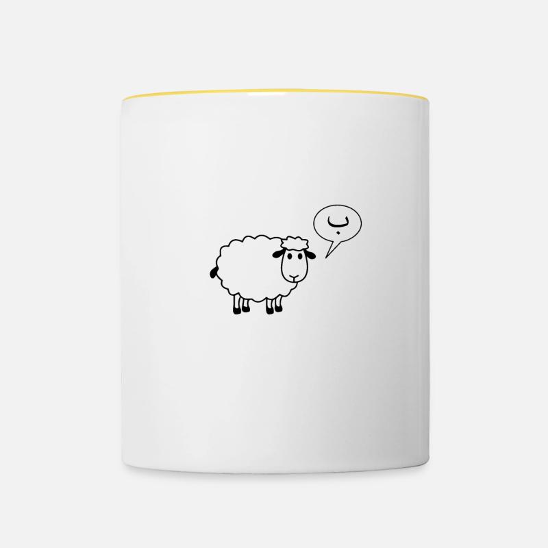 Das Schaf sagt Ba - Tasse zweifarbig - Weiß/Gelb