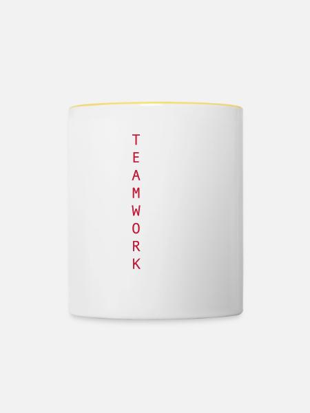 Teamwork - Tasse zweifarbig - Weiß/Gelb