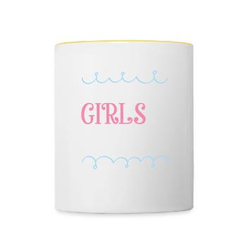 Amsterdam Girls Tour Heart - Mug contrasté - blanc/jaune - Devant