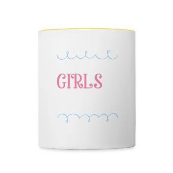 Barcelona Girls Tour Heart - Mug contrasté - blanc/jaune - Devant